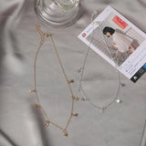 DIY Five Pointed Star Pendant Necklace Stainless Steel Chain