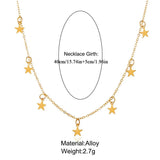 DIY Five Pointed Star Pendant Necklace Stainless Steel Chain