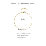 S925 Crystal Bracelet Chain Hypoallergenic Hand Ornament