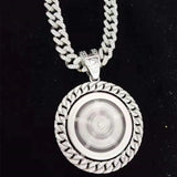 Hip Hop Iced Out Rotatable Dollar Pendant Necklace