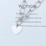 Big Heart Love Pendant Chain Choker Collar Necklace for Women Girls