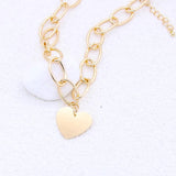 Big Heart Love Pendant Chain Choker Collar Necklace for Women Girls