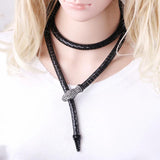 Punk Crystal Plated Magnetic Snake Necklace For Women