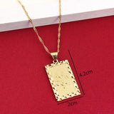 24K Islamic Allah Pendant Necklace Religious Muslim Chain Jewelry