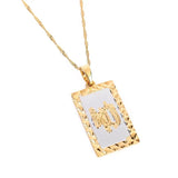 24K Islamic Allah Pendant Necklace Religious Muslim Chain Jewelry