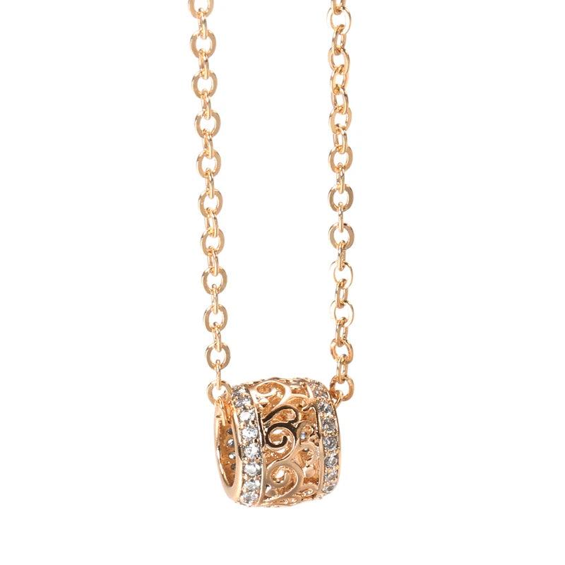 Rose Gold Waist Necklace for Women 585 Fine Jewelry Long Pendant