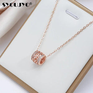 Rose Gold Waist Necklace for Women 585 Fine Jewelry Long Pendant