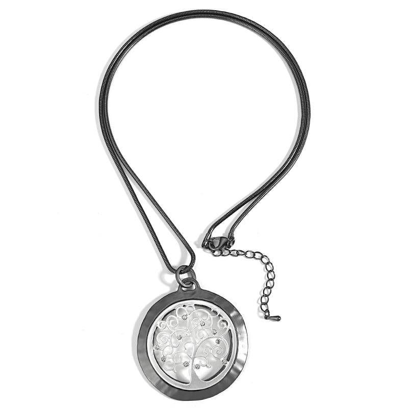 Stylish Tree of Life Pendant Necklace Adjustable Long Snake Chain