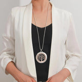 Stylish Tree of Life Pendant Necklace Adjustable Long Snake Chain