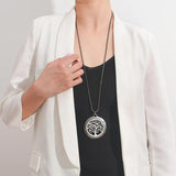 Stylish Tree of Life Pendant Necklace Adjustable Long Snake Chain