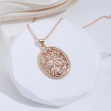 Vintage Flower Pendant Necklace 585 Rose Fine Jewelry