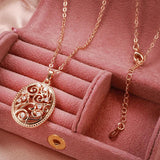 Vintage Flower Pendant Necklace 585 Rose Fine Jewelry