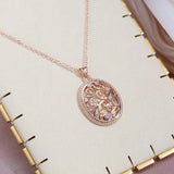 Vintage Flower Pendant Necklace 585 Rose Fine Jewelry