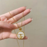 Irregular Oval Letter Pendant Necklace For Women Personality