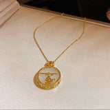 Irregular Oval Letter Pendant Necklace For Women Personality