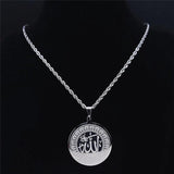 Islamic Muslim Round Necklace God Allah Chain Jewelry N2229S05