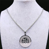 Islamic Muslim Round Necklace God Allah Chain Jewelry N2229S05