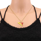 Sicily Sicilian Flag Map Pendant Necklace Silver Stainless Steel