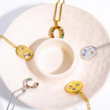 Zircon Pendant Necklace For Women 18K Plated Stainless Steel Jewelry