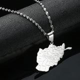 Afghanistan Cities Map Pendant Necklaces For Women
