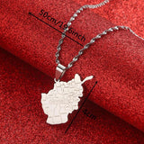 Afghanistan Cities Map Pendant Necklaces For Women