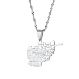 Afghanistan Cities Map Pendant Necklaces For Women