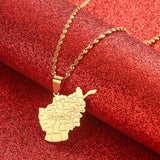 Afghanistan Cities Map Pendant Necklaces For Women