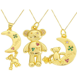 18K Gold Plated Zircon Pendant Necklace