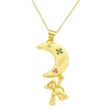 18K Gold Plated Zircon Pendant Necklace
