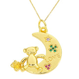 18K Gold Plated Zircon Pendant Necklace