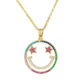 18K Gold Plated Zircon Pendant Necklace