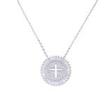 Crystal Cross Pendant Necklace CZ Christian Jewelry