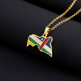 Central African Republic Map Flag Pendant Necklace