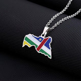 Central African Republic Map Flag Pendant Necklace