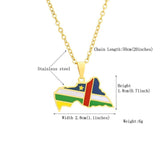 Central African Republic Map Flag Pendant Necklace