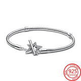 925 Sterling Silver Heart & Round Buckle Bangle
