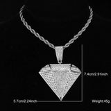 HOP Iced Out Bling Pendants with Cuban Link Chain - Rhinestone Necklaces