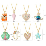 Dog Star Shell Heart Necklace for Women Long Stainless Steel Chains Pendant