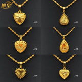Dubai Heart Necklace Women Girls Love Charm Pendant Chain Bridal Wedding Jewelry
