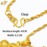 Dubai Heart Necklace Women Girls Love Charm Pendant Chain Bridal Wedding Jewelry