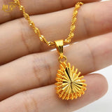 Dubai Heart Necklace Women Girls Love Charm Pendant Chain Bridal Wedding Jewelry