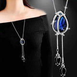 Tulip Long Chain Necklace Women Flower Pendant Statement Jewelry