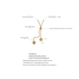 Heart Long Pendant Stainless Steel Pull-out Type Necklace