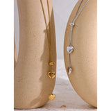 Heart Long Pendant Stainless Steel Pull-out Type Necklace
