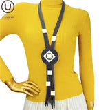 Rubber Jewelry Gothic Sweater Chains Big Necklaces Women Long Necklace
