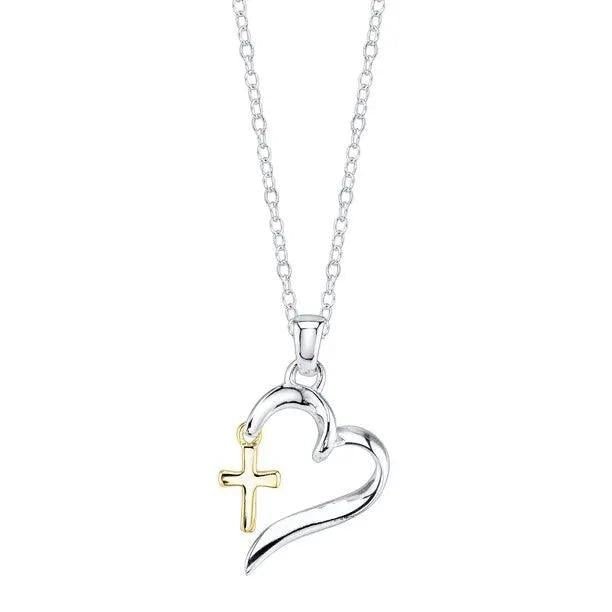 Heart & Cross Pendant Necklace for Women, Birthday Gift