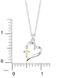 Heart & Cross Pendant Necklace for Women, Birthday Gift