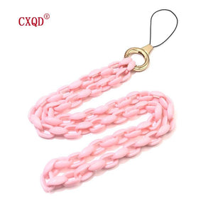 Colorful Acrylic Phone Chains for Women - Halter Neck Cellphone Strap