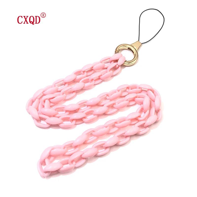 Colorful Acrylic Phone Chains for Women - Halter Neck Cellphone Strap