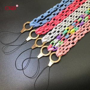 Colorful Acrylic Phone Chains for Women - Halter Neck Cellphone Strap